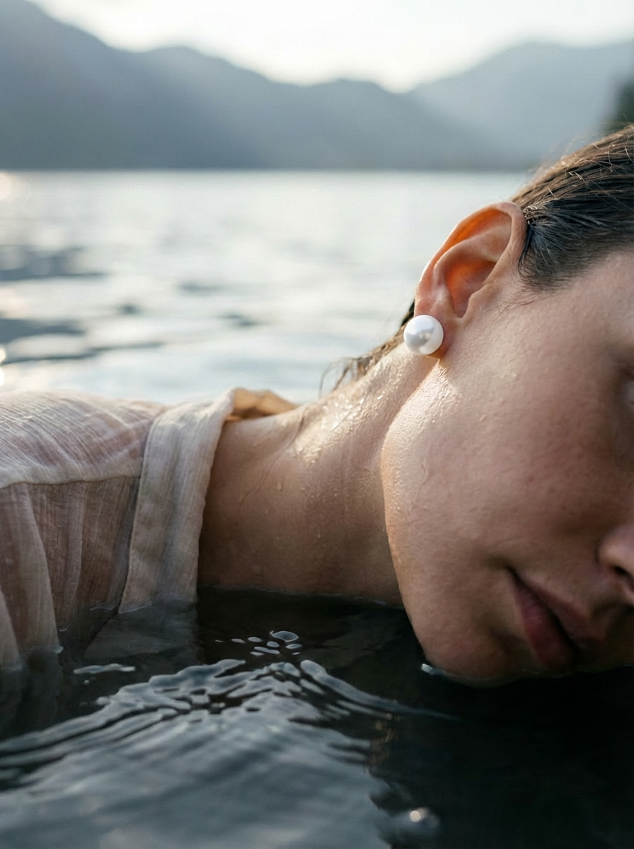 Classic Edison freshwater pearl stud round earrings - minimalist everyday pearl earrings by Ozey